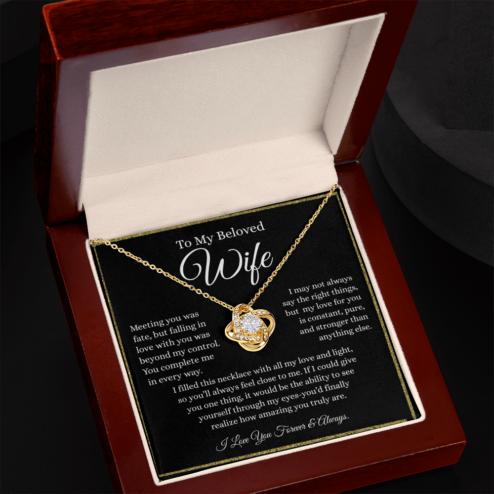 To My Beloved Wife - Love Knot Necklace