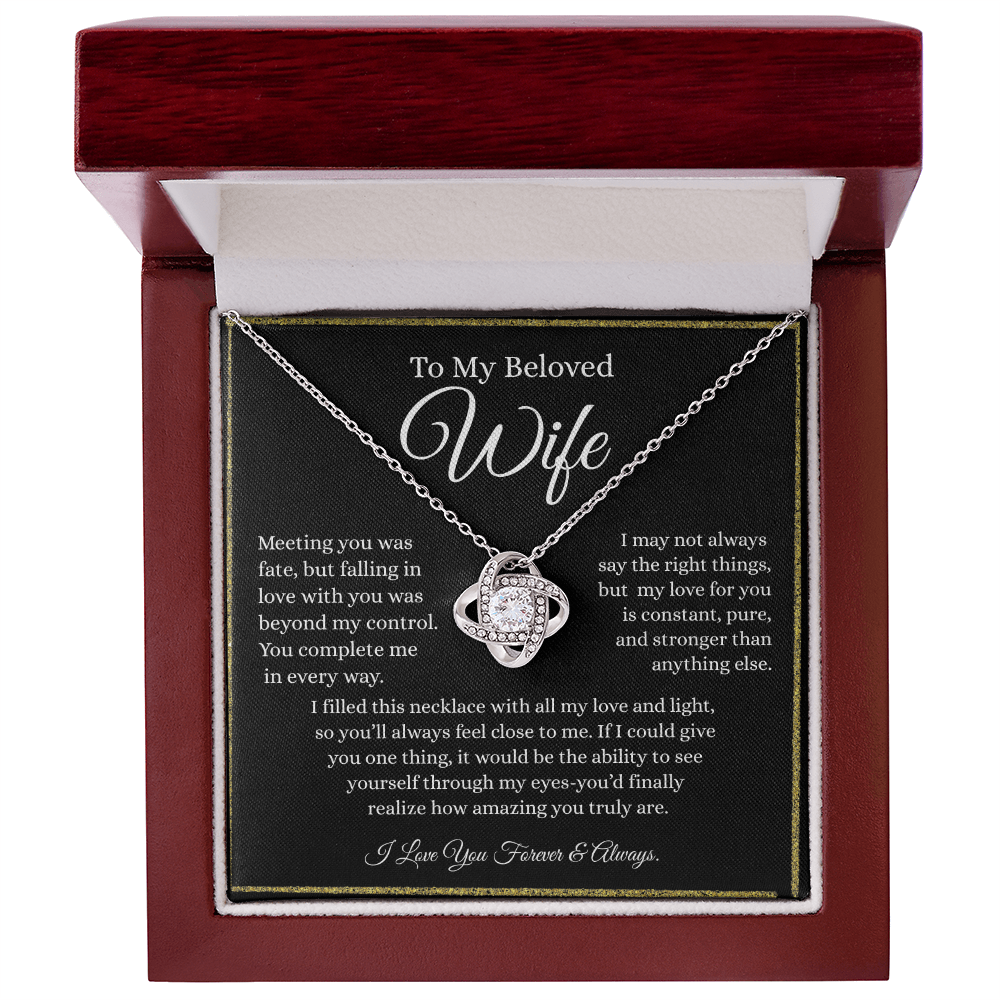 To My Beloved Wife - Love Knot Necklace