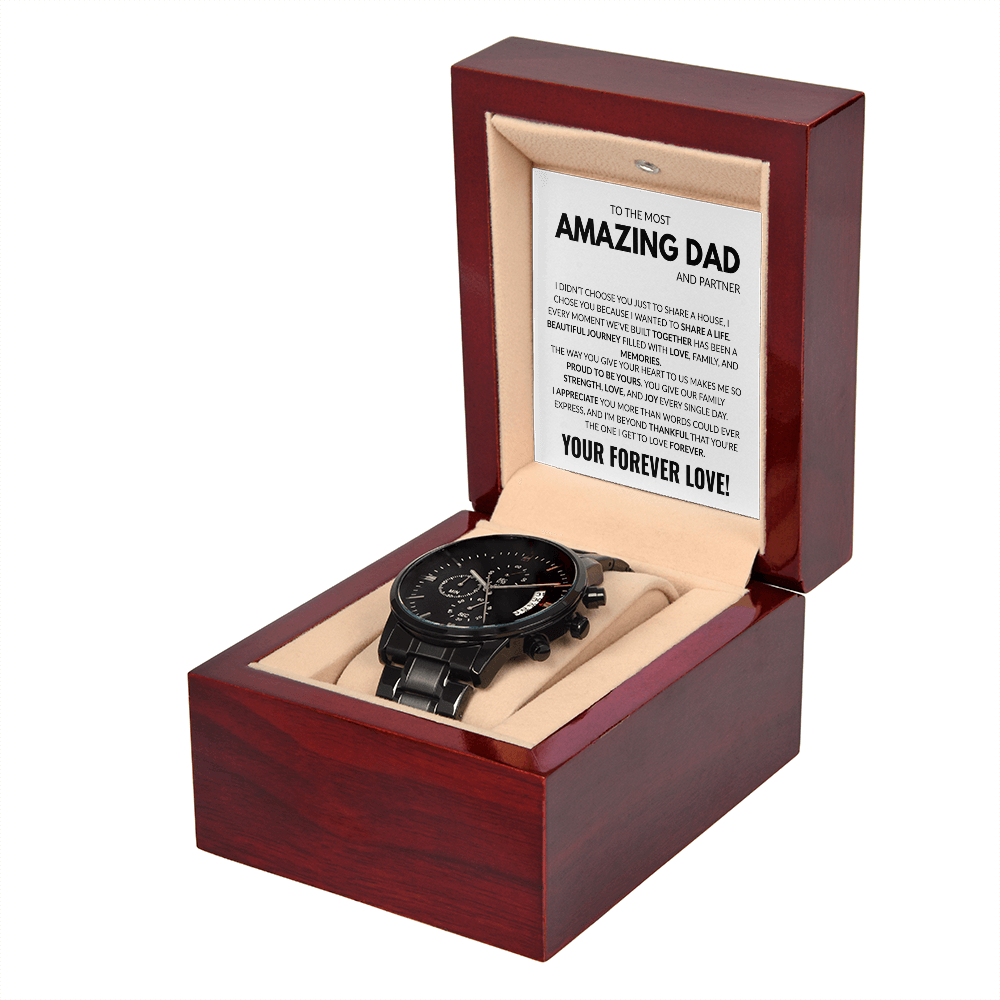 Amazing Dad- Black Chronograph Watch