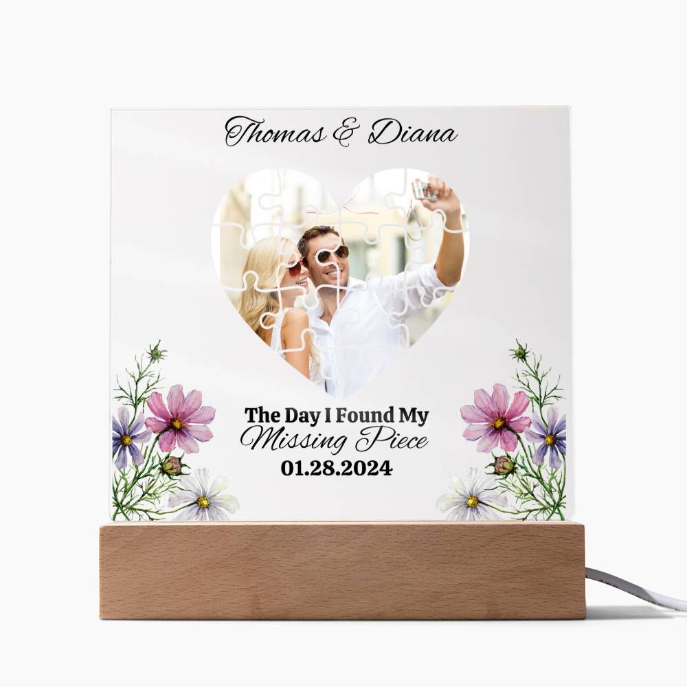 My Missing Piece Acrylic Square Plaque/Personalized