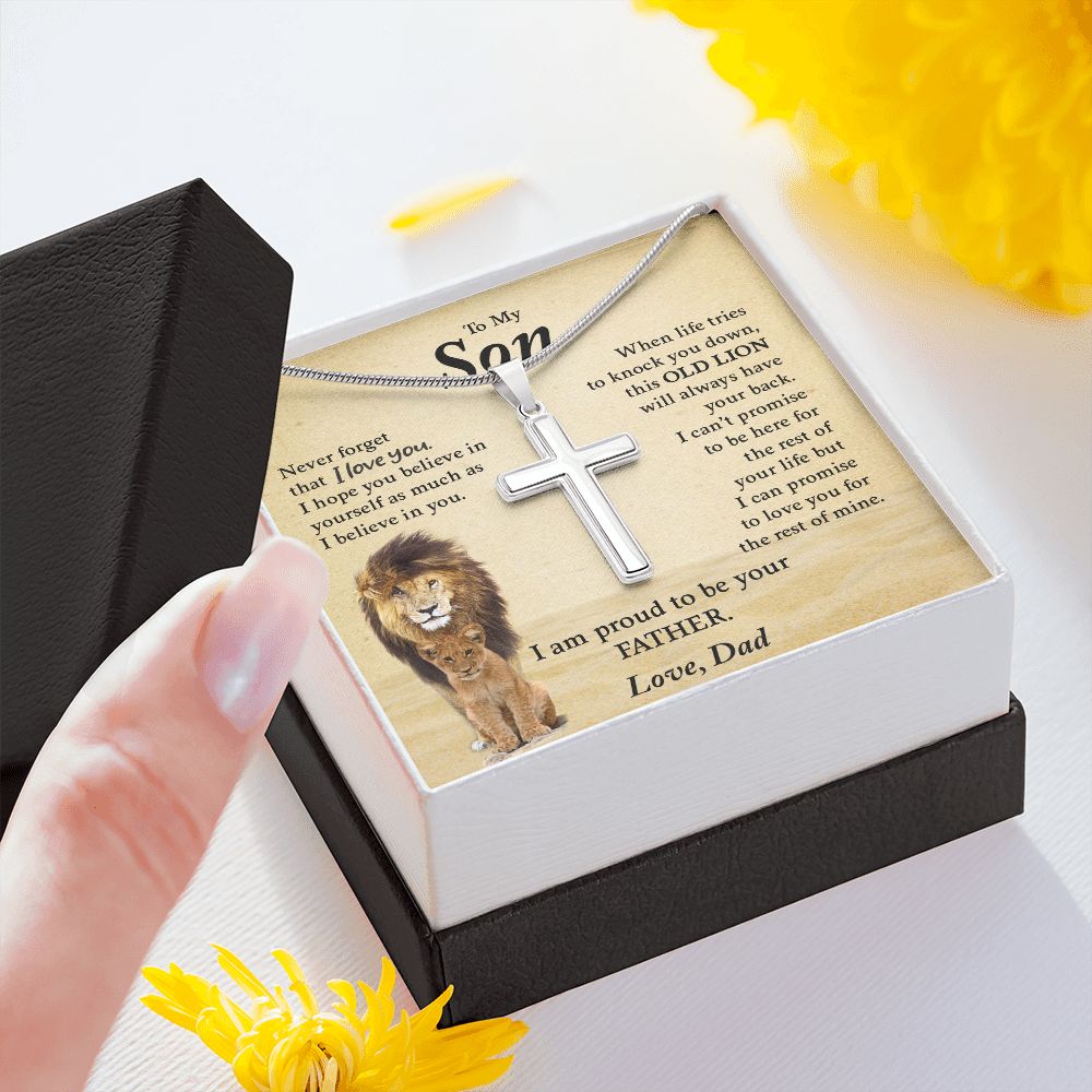 My Son | This Old Lion - Stainless Steel Cross Necklace
