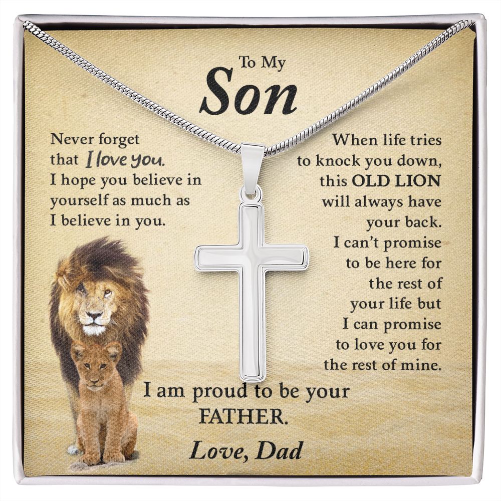 My Son | This Old Lion - Stainless Steel Cross Necklace