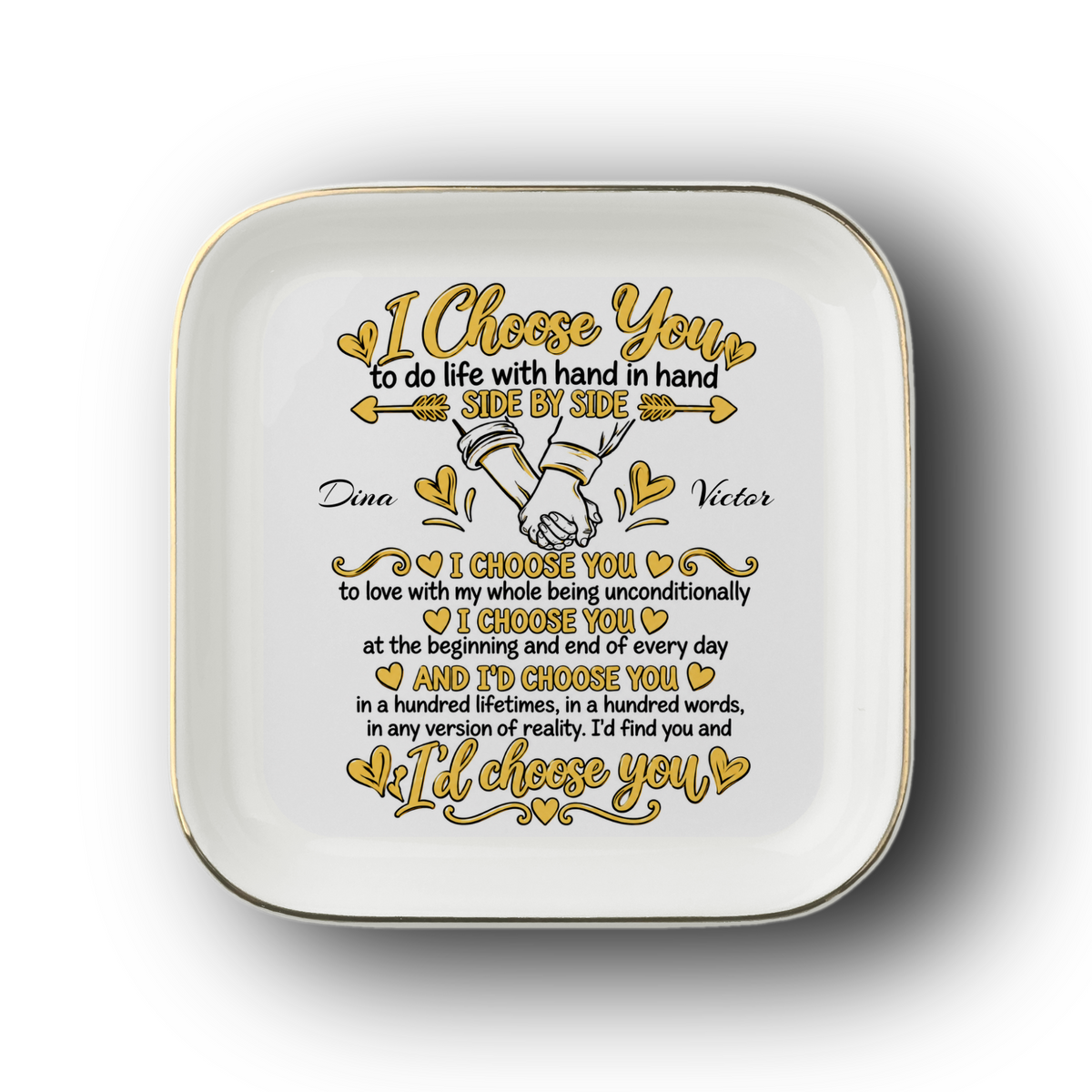 Personalized Couples Jewelry Dish – I Choose You Romantic Gift