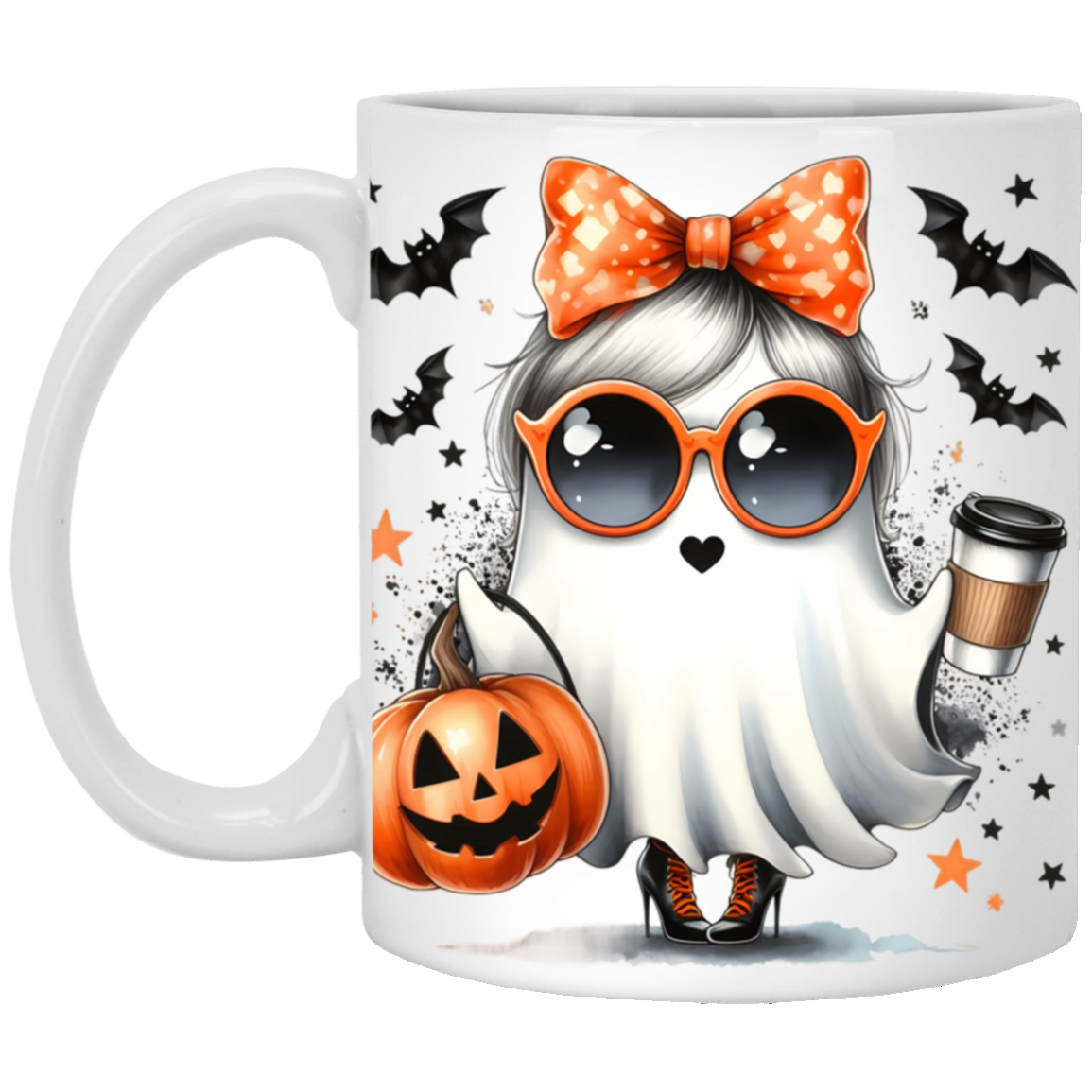 Girly Ghost  11oz White Mug