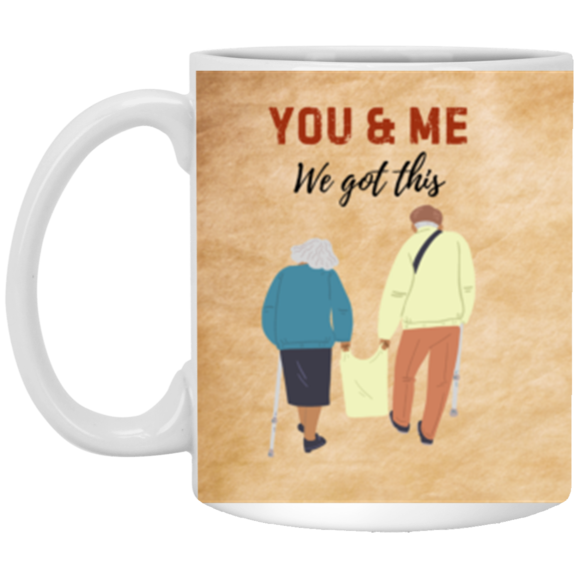You & Me 11 oz Mug Soulmate Gift, Old Couple, Mugs
