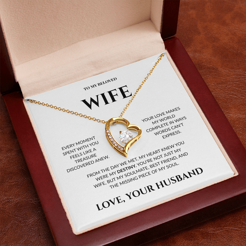 To My Beloved Wife - The Missing Piece Of My Soul - Forever Love Necklace