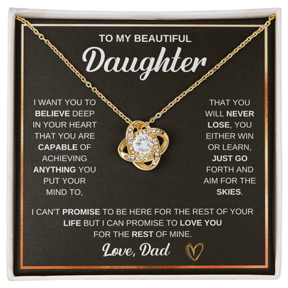Beautiful Daughter- Love Knot Necklace