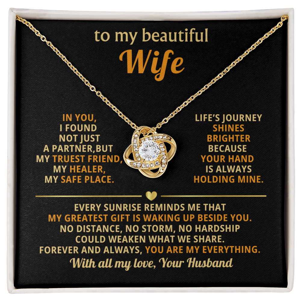 Beautiful Wife – Love Knot Necklace, A Gift of Forever Love