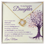 To My Daughter - Love Knot Necklace