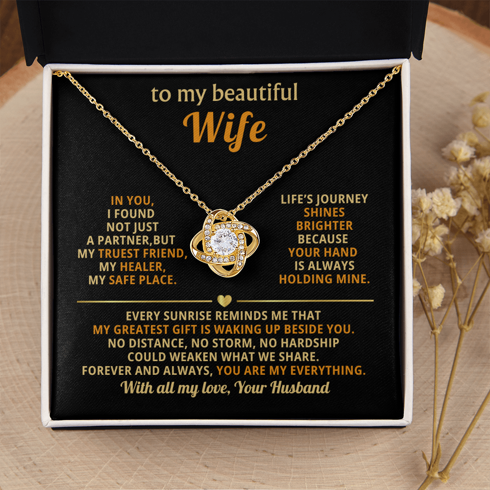 Beautiful Wife – Love Knot Necklace, A Gift of Forever Love