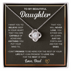Beautiful Daughter- Love Knot Necklace