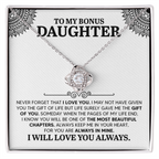 To My Bonus Daughter- Love Knot Necklace