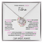 Para Minha Linda Filha - Sempre Me Guarde No Seu Coracao - Love Knot Necklace