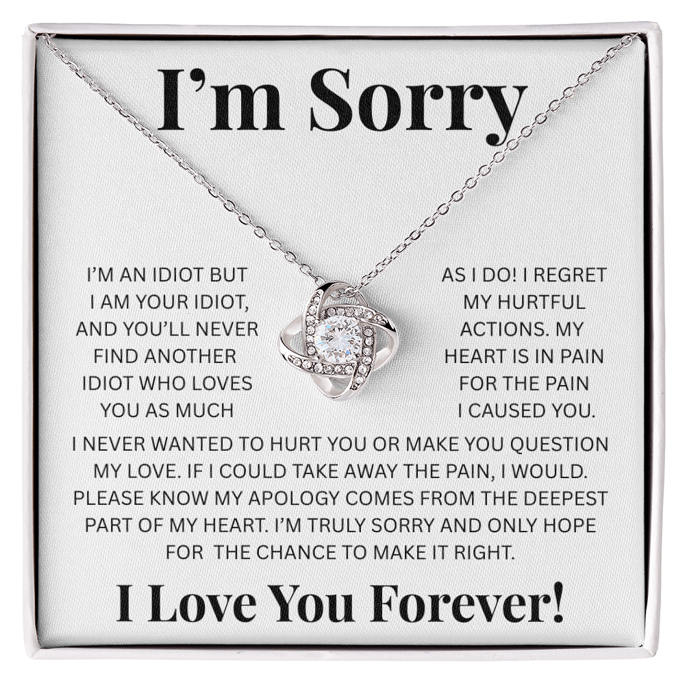 Apology Gift For Her-I'm Truly sorry-Love Knot Necklace