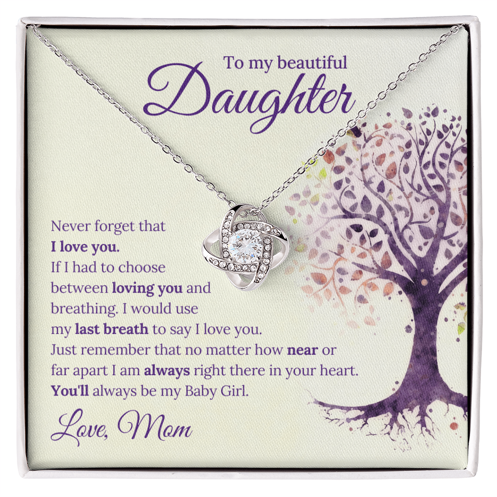 To My Daughter - Love Knot Necklace