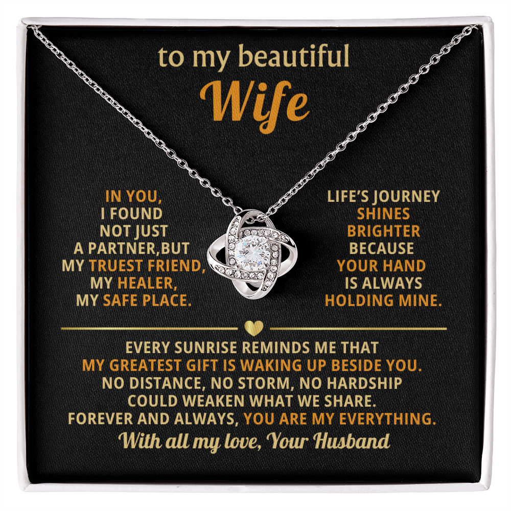 Beautiful Wife – Love Knot Necklace, A Gift of Forever Love