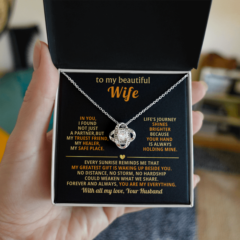 Beautiful Wife – Love Knot Necklace, A Gift of Forever Love