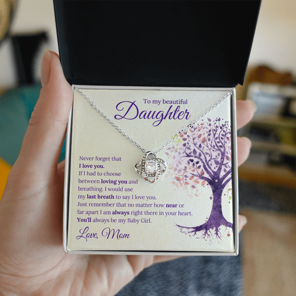 To My Daughter - Love Knot Necklace
