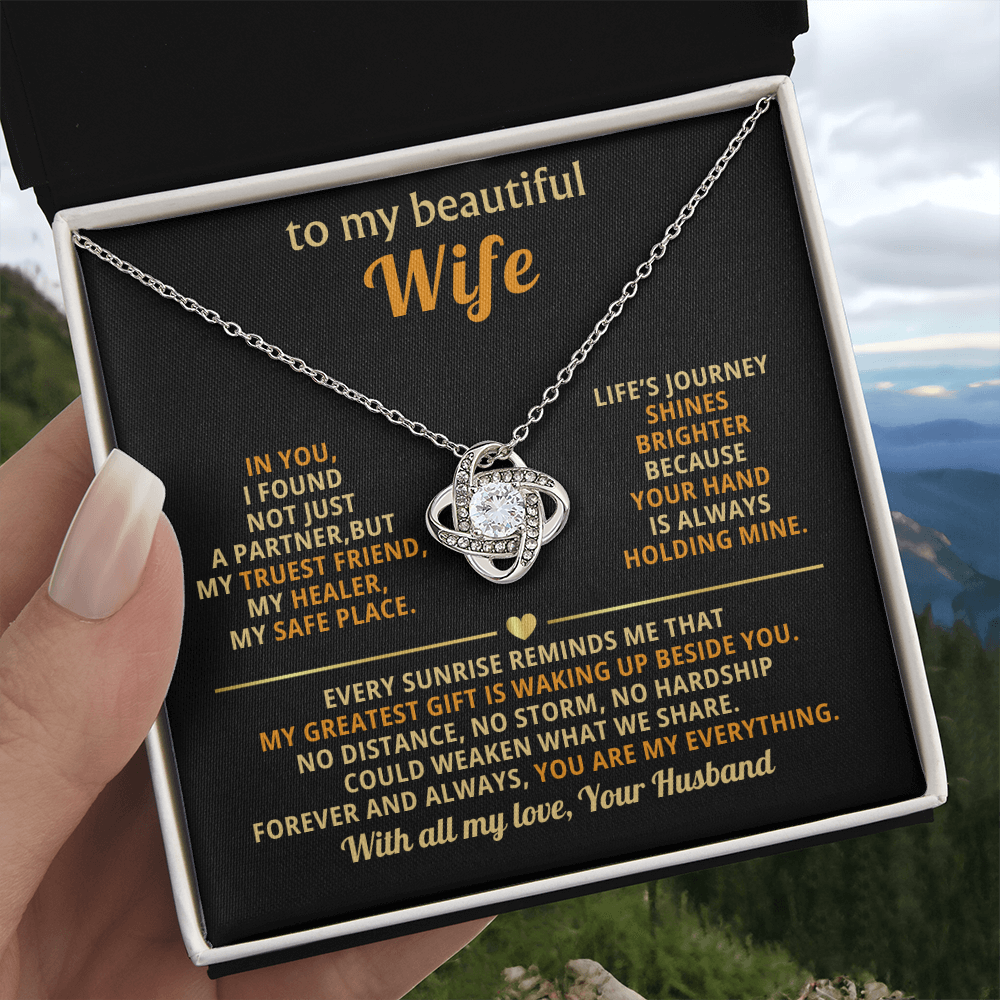 Beautiful Wife – Love Knot Necklace, A Gift of Forever Love