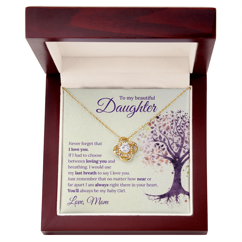To My Daughter - Love Knot Necklace