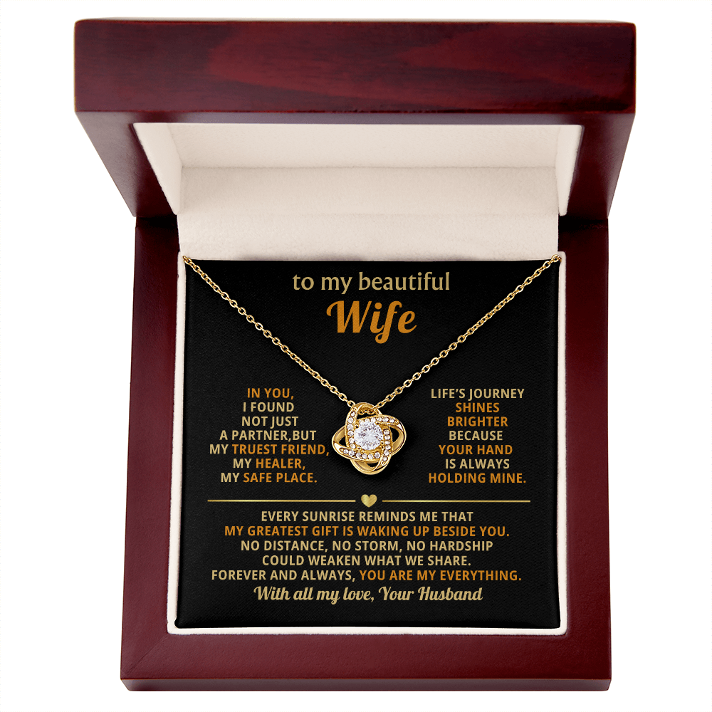 Beautiful Wife – Love Knot Necklace, A Gift of Forever Love