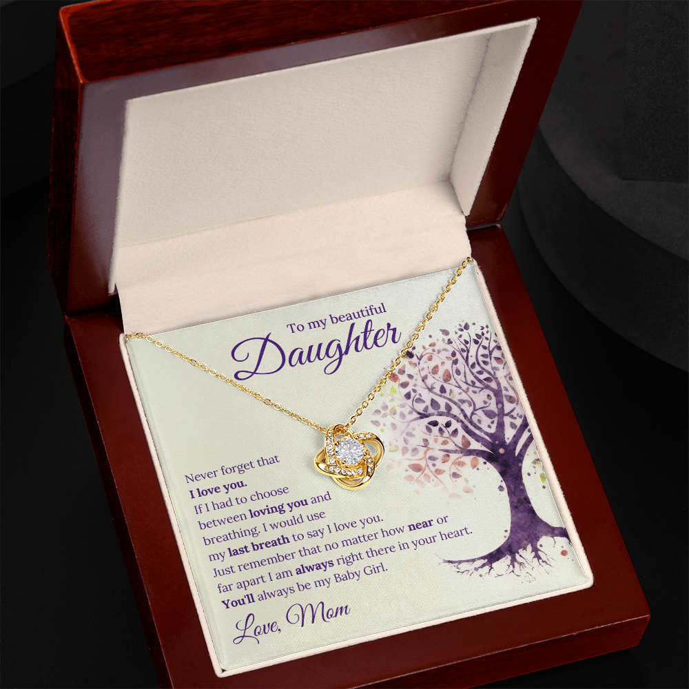 To My Daughter - Love Knot Necklace