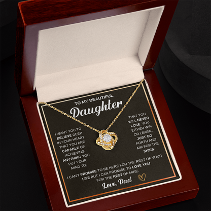 Beautiful Daughter- Love Knot Necklace