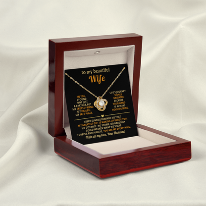 Beautiful Wife – Love Knot Necklace, A Gift of Forever Love