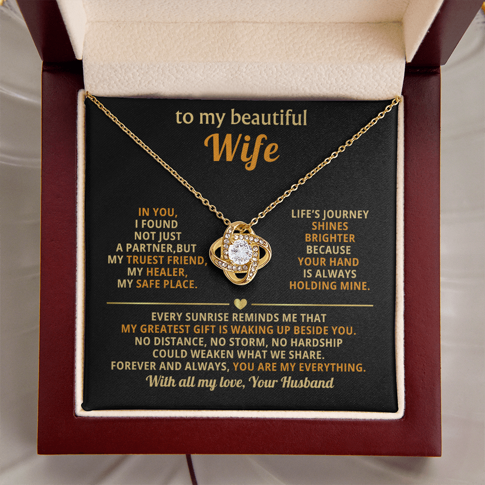 Beautiful Wife – Love Knot Necklace, A Gift of Forever Love