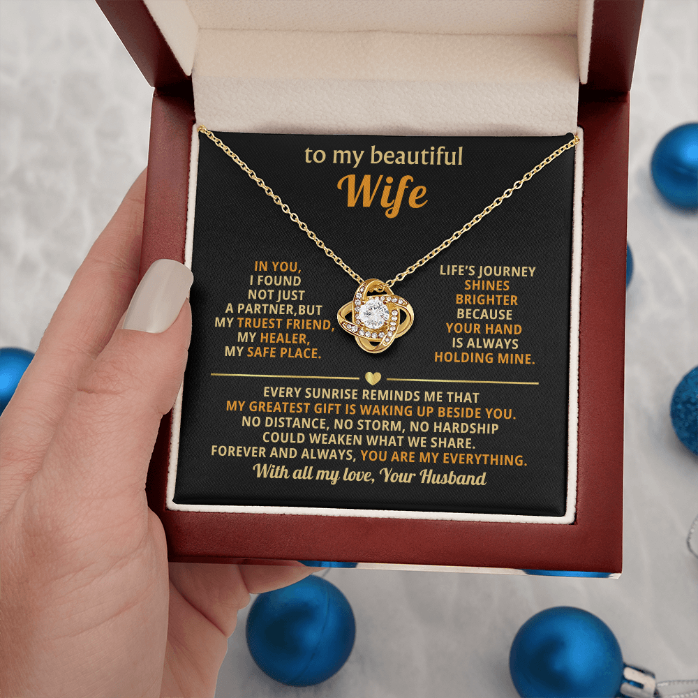 Beautiful Wife – Love Knot Necklace, A Gift of Forever Love