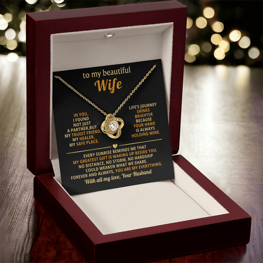 Beautiful Wife – Love Knot Necklace, A Gift of Forever Love