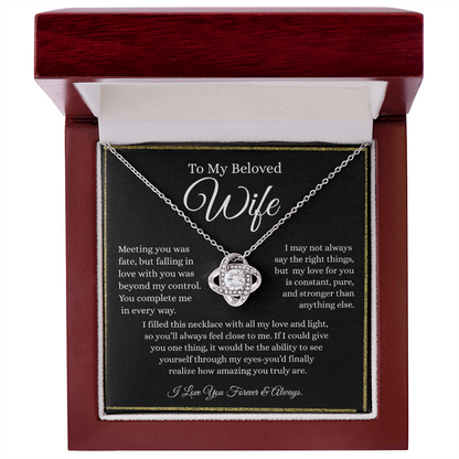 To My Beloved Wife - Love Knot Necklace