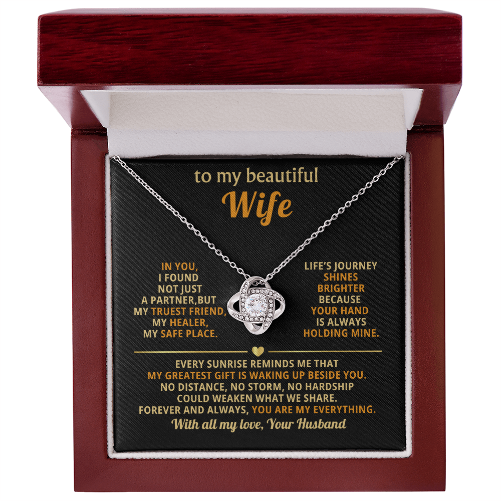 Beautiful Wife – Love Knot Necklace, A Gift of Forever Love