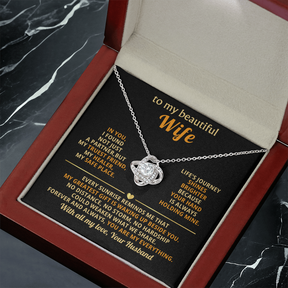 Beautiful Wife – Love Knot Necklace, A Gift of Forever Love
