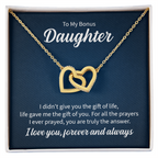 To My Bonus Daughter- Interlocking Hearts Necklace