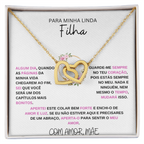 Para Minha Filha - Guarde-me Sempre No Teu Coracao - Interlocking Heart Necklace
