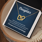 To My Bonus Daughter- Interlocking Hearts Necklace