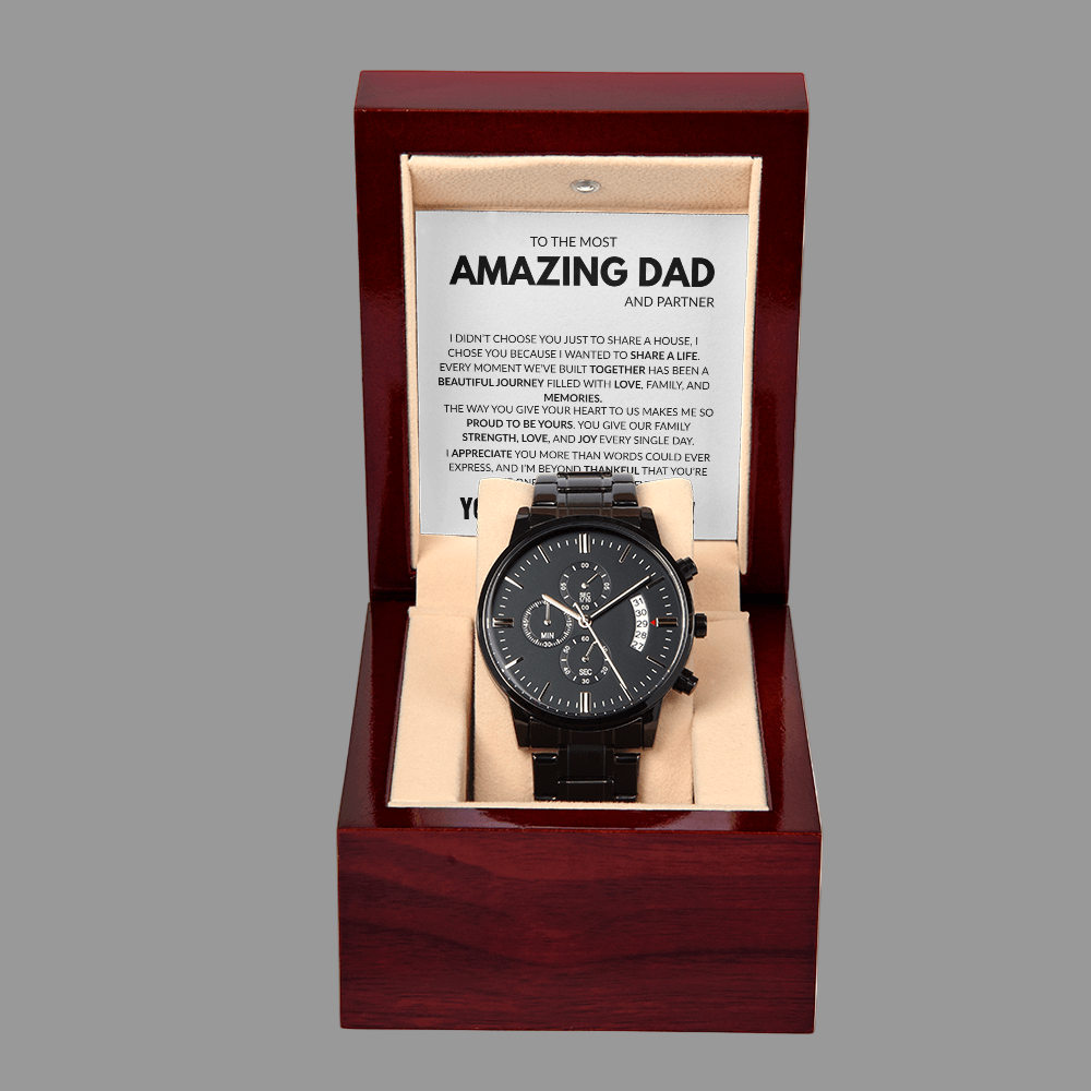 Amazing Dad- Black Chronograph Watch