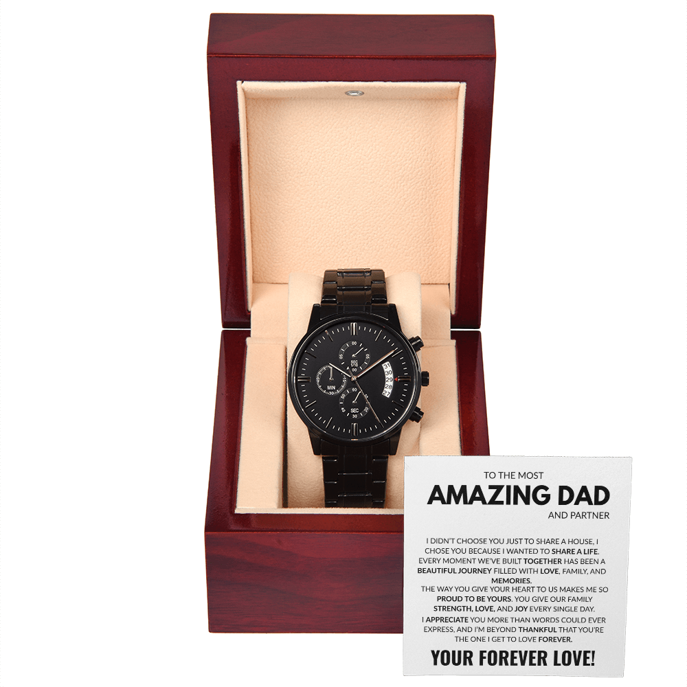 Amazing Dad- Black Chronograph Watch