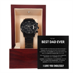 Best Dad Ever- Black Chronograph Watch