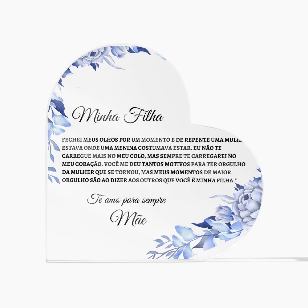 Minha Filha Coracao de Acrilica