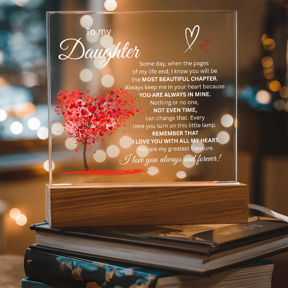 To My Daughter-Most Beautiful Chapter/white-Acrylic Plaque