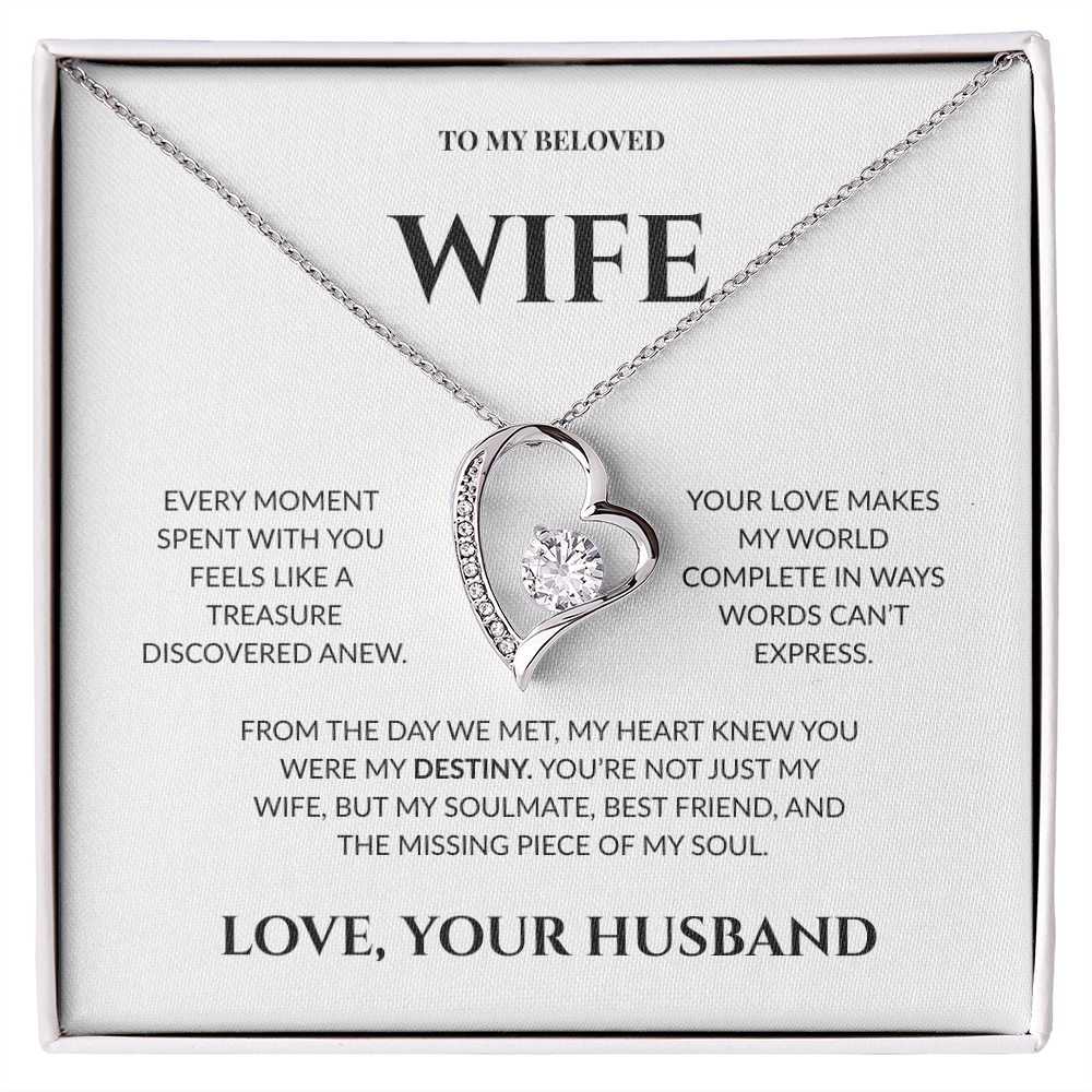 To My Beloved Wife - The Missing Piece Of My Soul - Forever Love Necklace