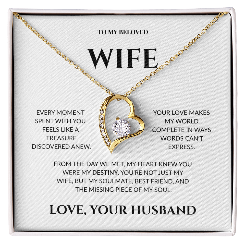To My Beloved Wife - The Missing Piece Of My Soul - Forever Love Necklace