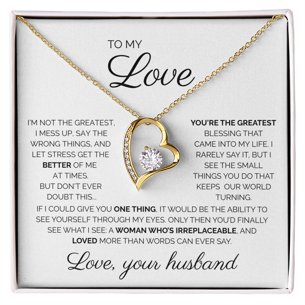 To My Love/ You're the Greatest/ Forever Love Necklace