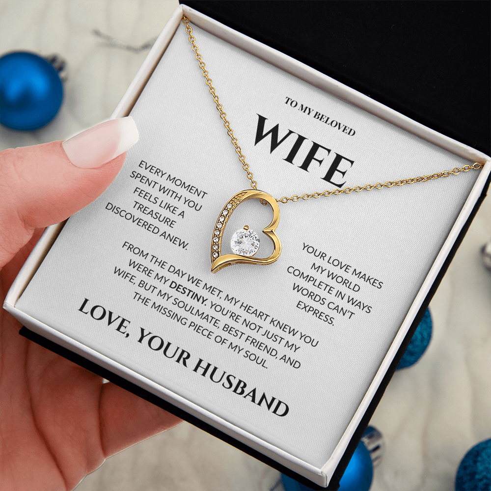 To My Beloved Wife - The Missing Piece Of My Soul - Forever Love Necklace