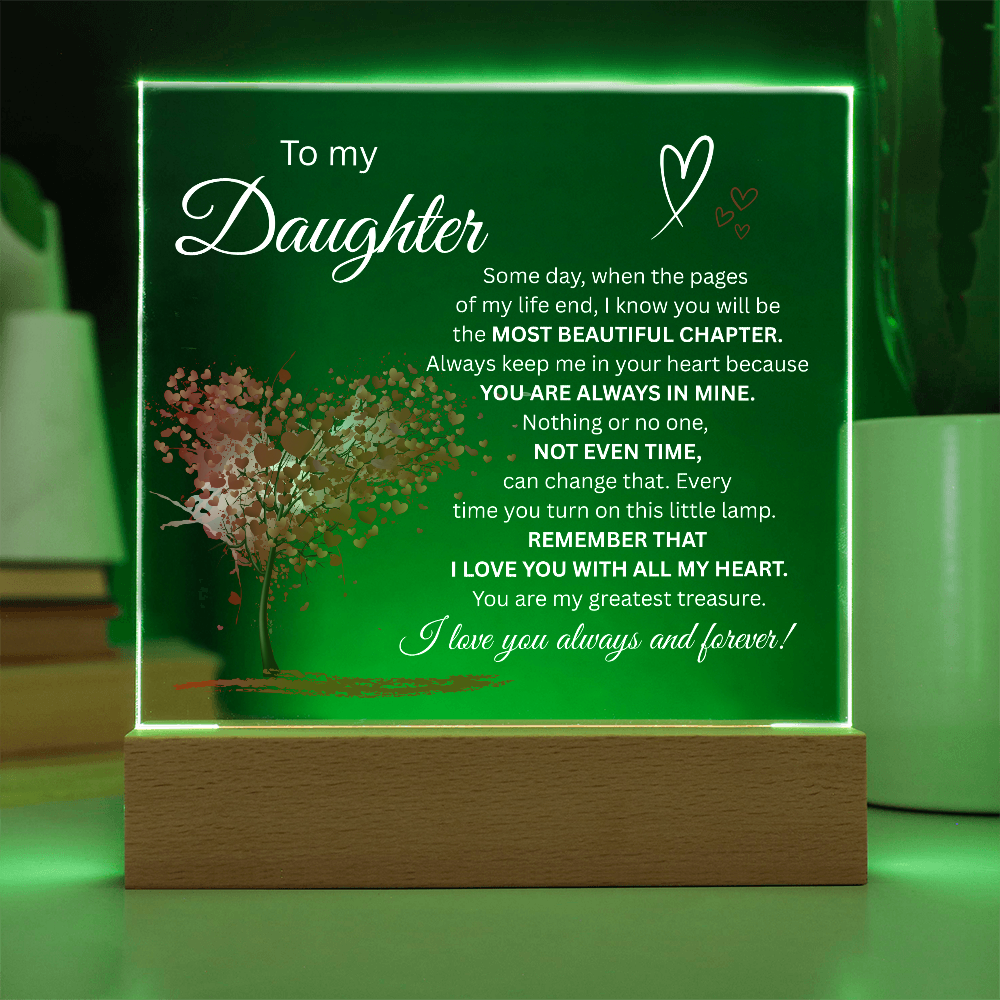 To My Daughter-Most Beautiful Chapter/white-Acrylic Plaque