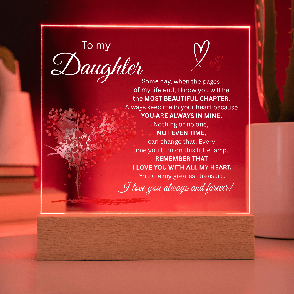 To My Daughter-Most Beautiful Chapter/white-Acrylic Plaque