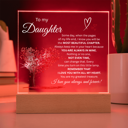To My Daughter-Most Beautiful Chapter/white-Acrylic Plaque