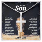 To My Son - Artisan Cross  Necklace with Snake Chain